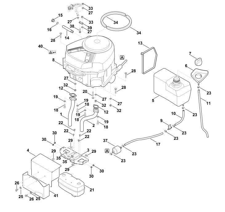 00003501800 FILTRU CARBURANT STIHL MASINA TUNS GAZON VIKING MT 5097.1 Z (REPER 37)